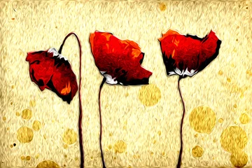 Zelfklevend Fotobehang Abstract flower oil painting © maxtor777