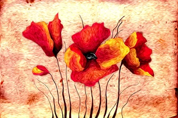 Fototapeten Abstract flower oil painting © maxtor777
