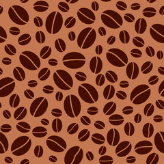 vector brown seamless pattern - coffee beans