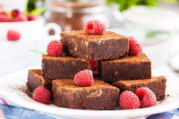 Homemade chocolate brownies