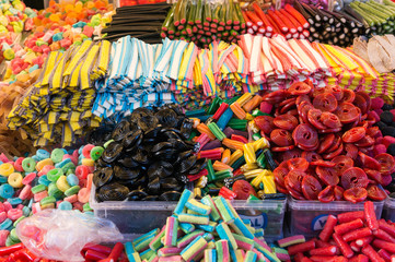 Colorful sweets market 