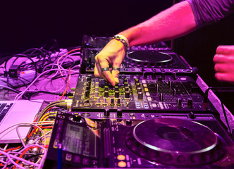 Dj playing the track