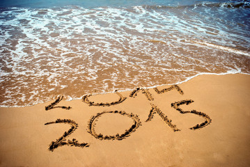 New Year 2015 is coming concept inscription 2014 and 2015