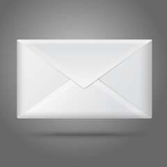 Blank vector white closed envelope. Isolated