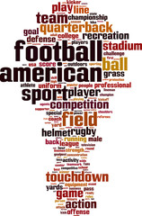 Obraz premium American football word cloud concept. Vector illustration