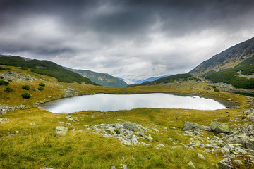 Beautiful summer landscape with Calcescu lake in Parang mountain