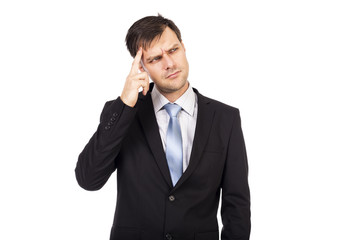 Portrait of young thoughtful businessman