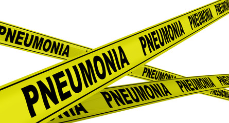 Пневмония (pneumonia). Желтая оградительная лента