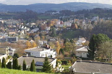 Blick auf den Süden von Adliswil im Sihltal