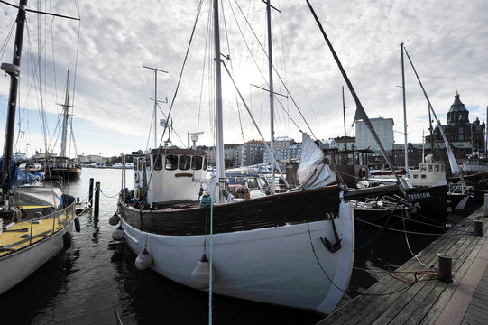 Helsinki, Finland, 28 September: berth Marina in the centre of H