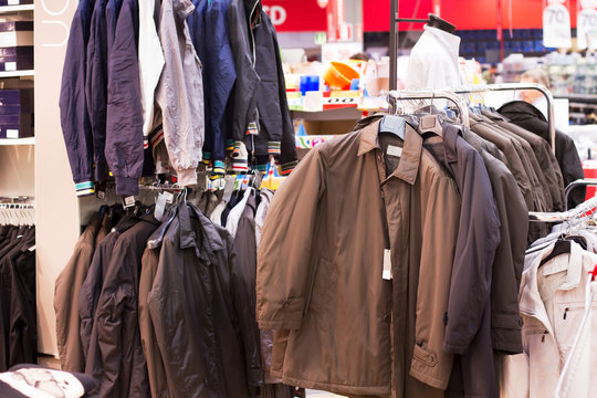 autumn and winter jackets for sell in supermarket