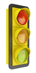 traffic light isolated on white background