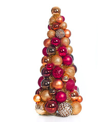 Christmas tree decoration isolated white.