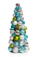 Christmas tree decoration isolated white.