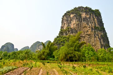Fototapete Rund Karst mountains near Yangshuo, Guilin - Guangxi China © ah_fotobox