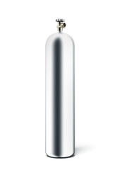 Silver propane cylinder
