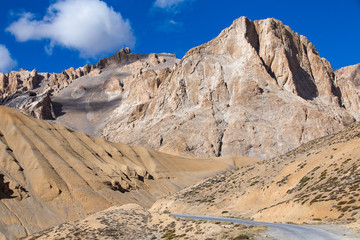 Himalayan landscape in Himalayas along Manali-Leh highway, India