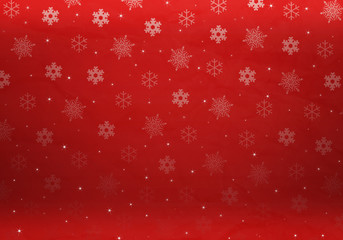 Red Snowflakes Xmas and New Year Background