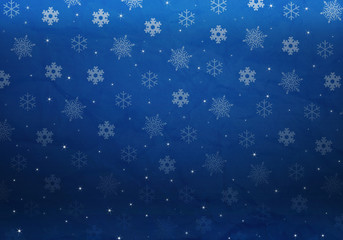 Blue Snowflakes Xmas and New Year Background