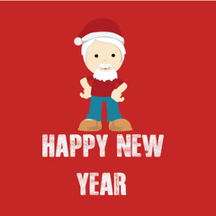 Happy New year illustration over color background