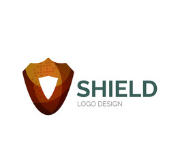 Secure shield logo design made of color pieces