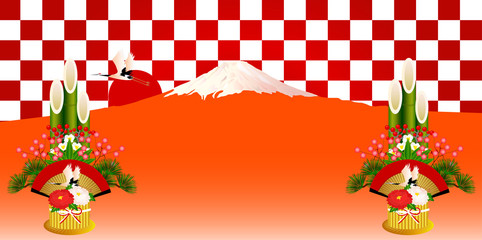 富士山　門松　背景
