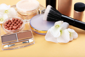 Obraz na płótnie Canvas Basic make-up products, close-up