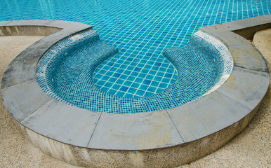 Naklejka premium blue swimming pool at hotel