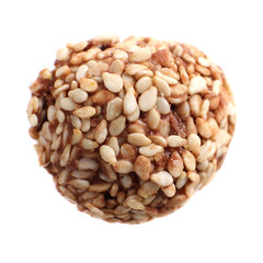 Delicious chocolate candy isolated on white