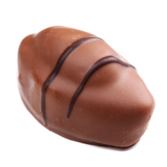 Delicious chocolate candy isolated on white