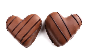 Delicious chocolate candy isolated on white