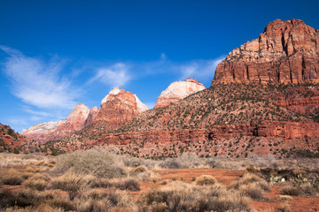 Sandstone formations in Zion National Park, Utah, USA