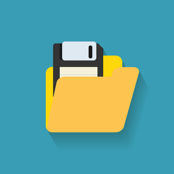 folder with floppy disk