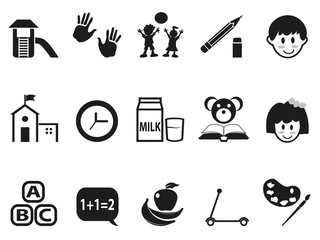 preschool icons set