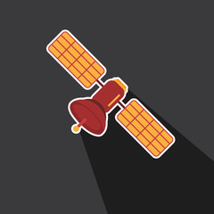 Vector of satellite in long shadow style