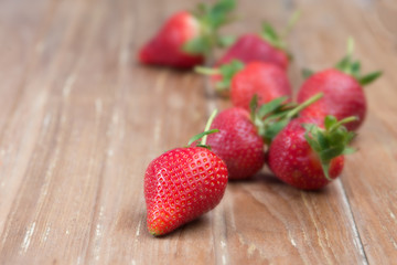 Fresh strawberry  on wood