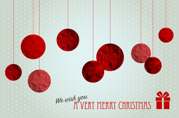 Retro christmas card with abstract christmas balls