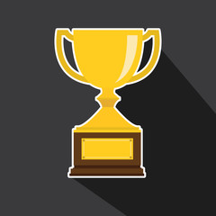 Vector of trophy with long shadow