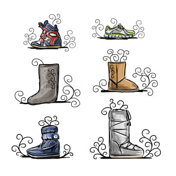 Season shoes collection, sketch for your design