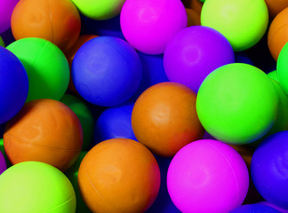colored spheres with fluorescent colours