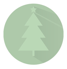 Fototapeta premium Christmas tree in circle. Flat design. Vector illustration
