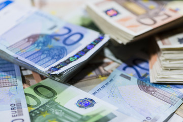 Obraz na płótnie Canvas Euro Banknotes (close-up shot)