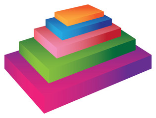 Colorful Five Steps Pyramid Art Design Element