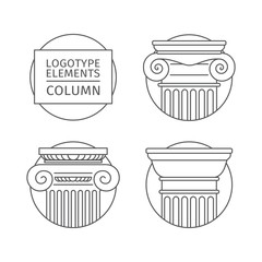 line flat icons Columns. element logo.