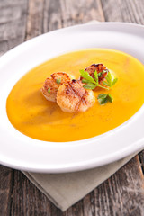 soup and scallop