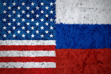 USA and Russian flags