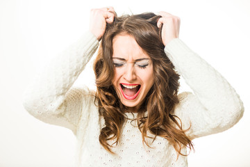 Fototapeta premium screaming woman portrait