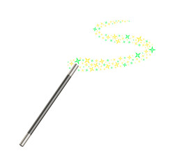 Magic wand with stream of stars