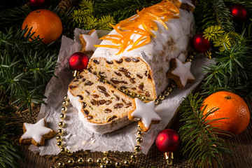 Christmas Stollen with orange julienne