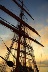 Background -  sailing ship rigging - 74065013